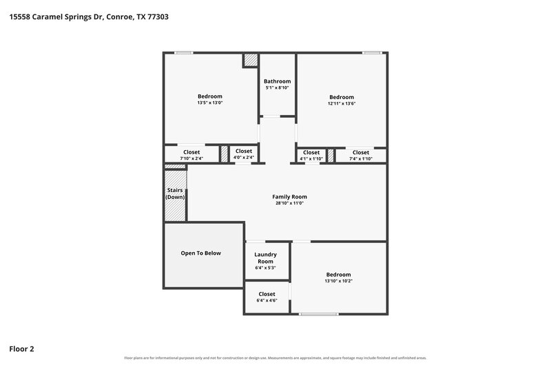 1,900/Mo, 15558 Caramel Springs Dr Conroe, TX 77303 Floor Plan View 2