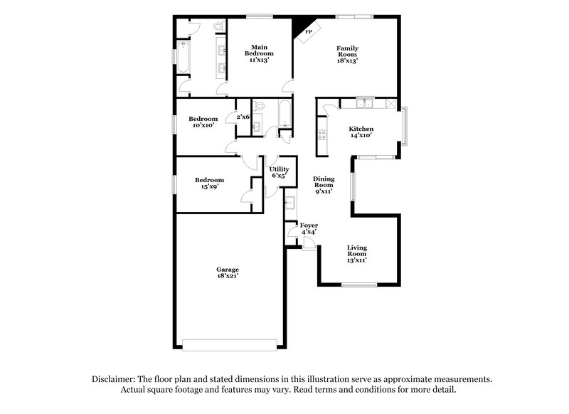 1,640/Mo, 22714 Timber Dust Cir Spring, TX 77373 Floor Plan View