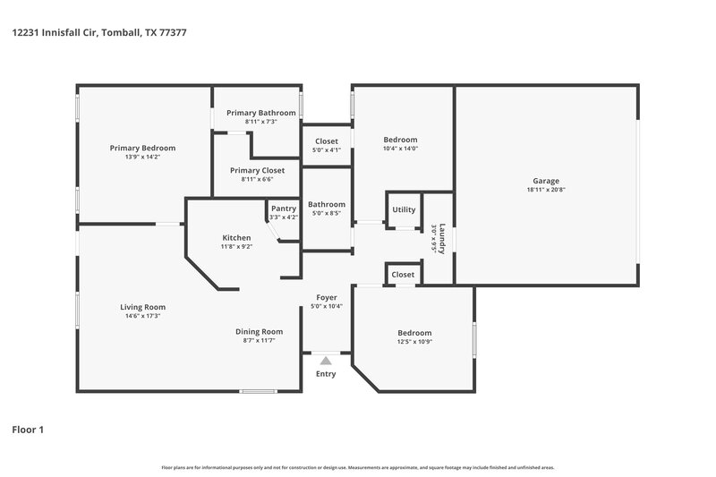 1,665/Mo, 12231 Innisfall Cir Tomball, TX 77377 Floor Plan View
