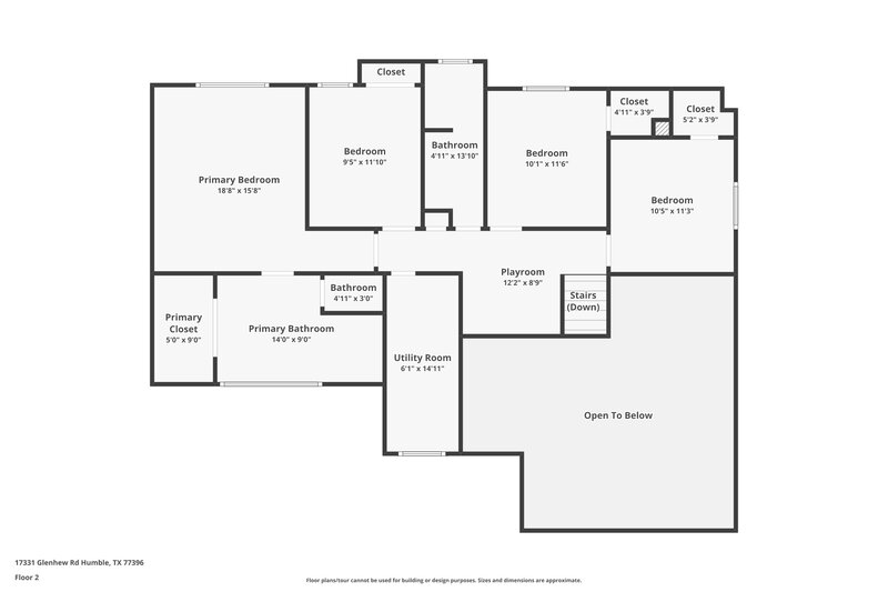 2,105/Mo, 17331 Glenhew Rd Humble, TX 77396 Floor Plan View 2