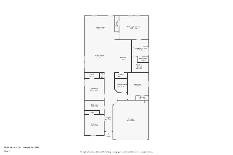 2,275/Mo, 24642 Sandusky Dr Tomball, TX 77375 Floor Plan View