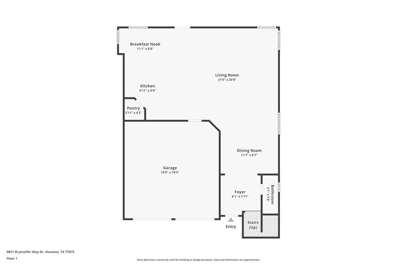1,900/Mo, 9831 W Jennifer Way Dr Houston, TX 77075 Floor Plan View