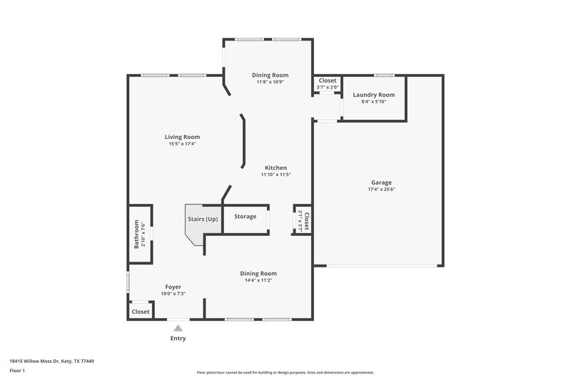 2,050/Mo, 18415 Willow Moss Dr Katy, TX 77449 Floor Plan View
