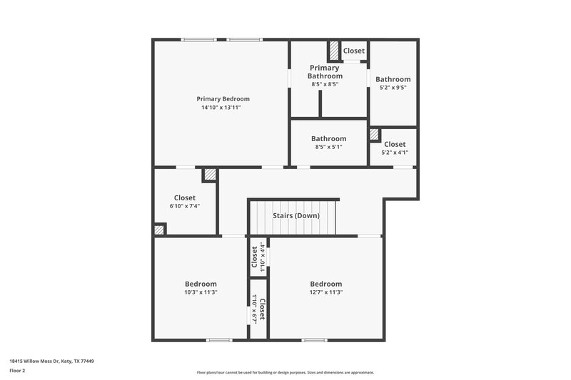 2,050/Mo, 18415 Willow Moss Dr Katy, TX 77449 Floor Plan View 2