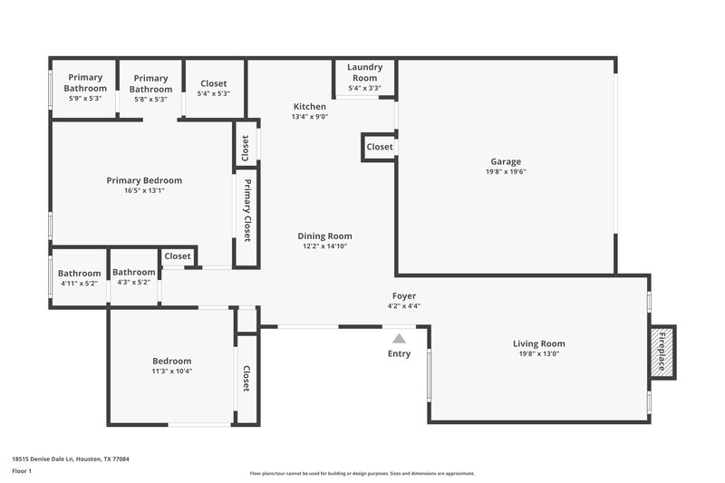 1,430/Mo, 18515 Denise Dale Ln Houston, TX 77084 Floorplan View