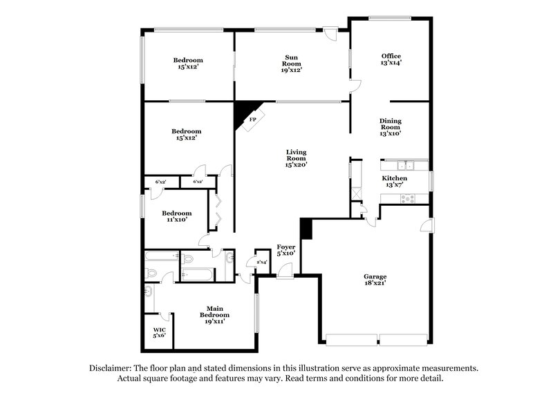 1,995/Mo, 9715 Dover Hill Rd La Porte, TX 77571 Floor Plan View