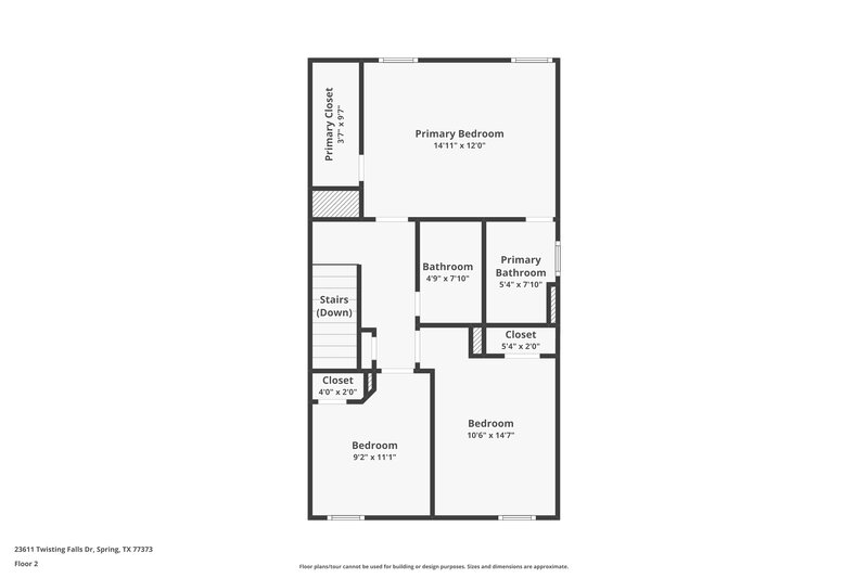 1,555/Mo, 23611 Twisting Falls Dr Spring, TX 77373 Floorplan View 2