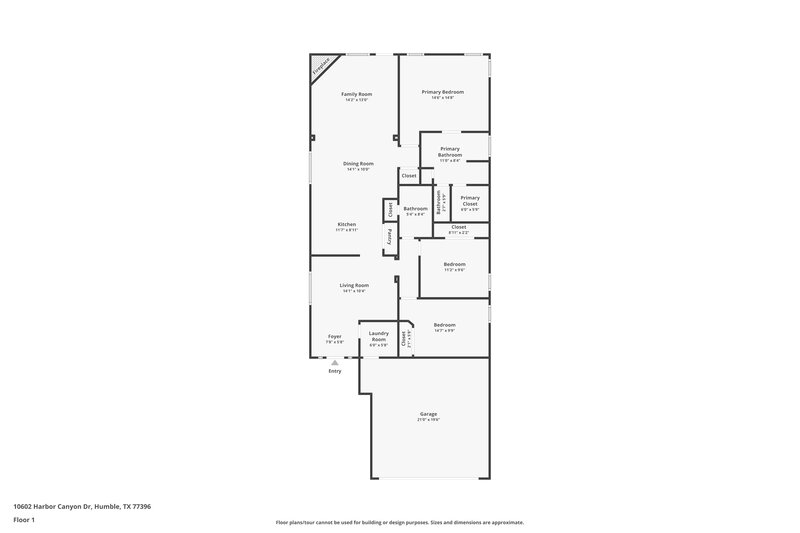 1,720/Mo, 10602 Harbor Canyon Dr Humble, TX 77396 Floorplan View