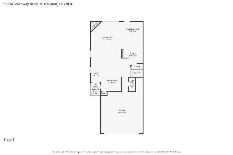 1,855/Mo, 10514 Southway Bend Ln Houston, TX 77034 Floor Plan View 2