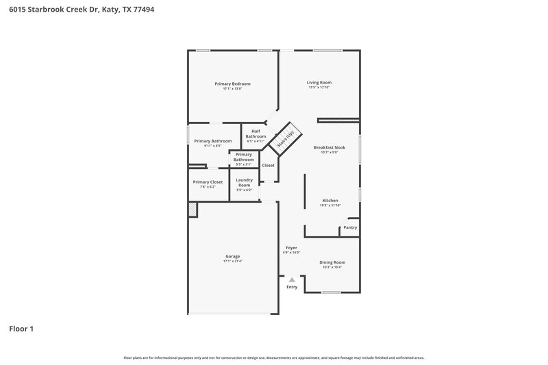 2,315/Mo, 6015 Starbrook Creek Dr Katy, TX 77494 Floor Plan View