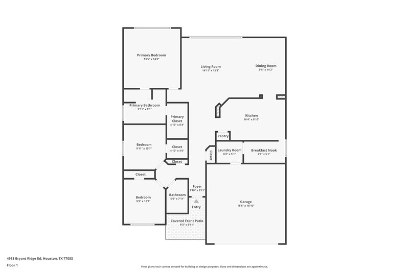 1,765/Mo, 4918 Bryant Ridge Rd Houston, TX 77053 Floor Plan View