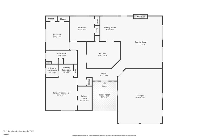 1,965/Mo, 7311 Skybright Ln Houston, TX 77095 Floor Plan View