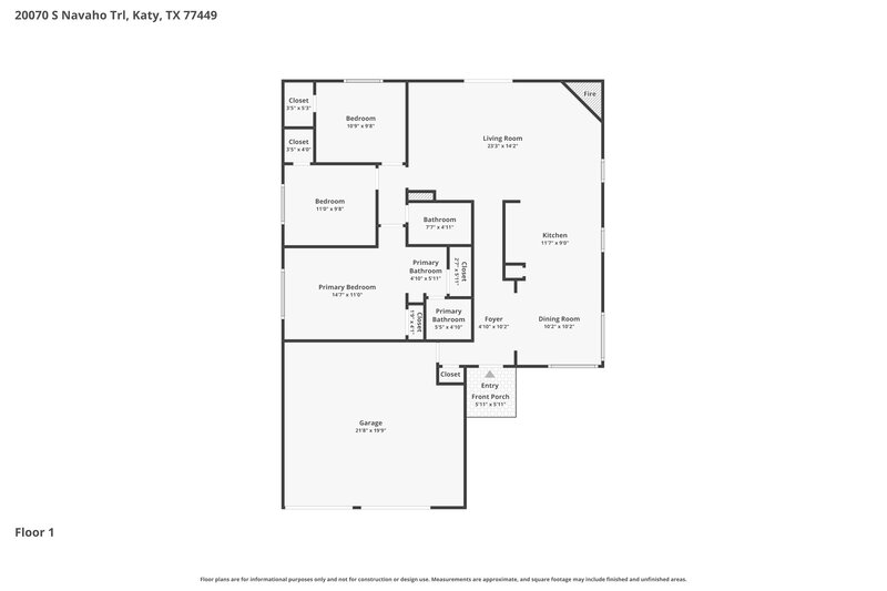 1,790/Mo, 20070 N Navaho Trl Katy, TX 77449 Floor Plan View