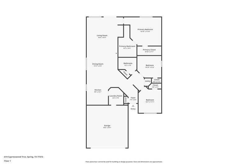 1,685/Mo, 614 Cypresswood Trce Spring, TX 77373 Floor Plan View