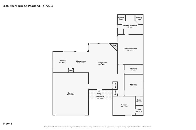 1,885/Mo, 3002 Sherborne St Pearland, TX 77584 Floor Plan View