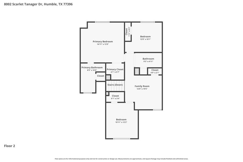 0/Mo, 8002 Scarlet Tanager Dr Humble, TX 77396 Floor Plan View 2