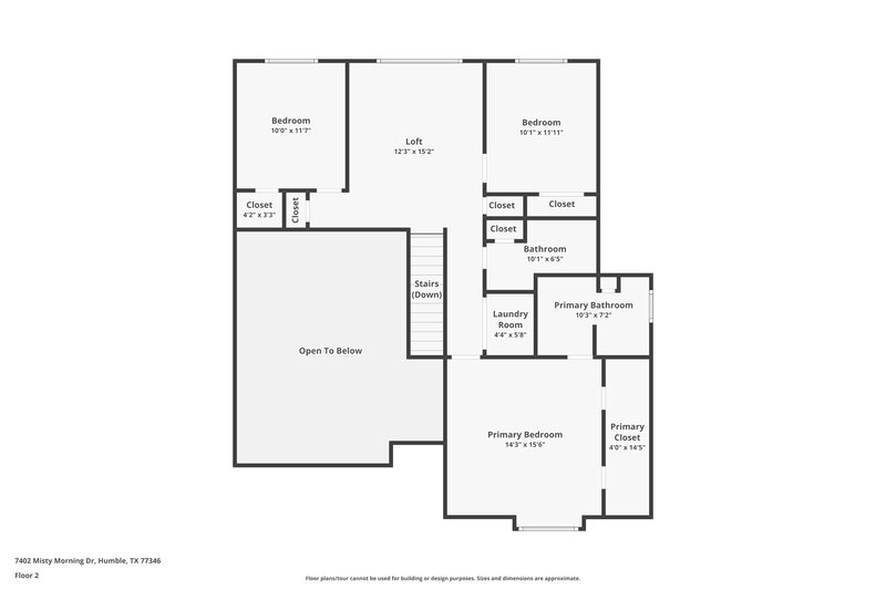 1,885/Mo, 7402 Misty Morning Dr Humble, TX 77346 Floor Plan View 2