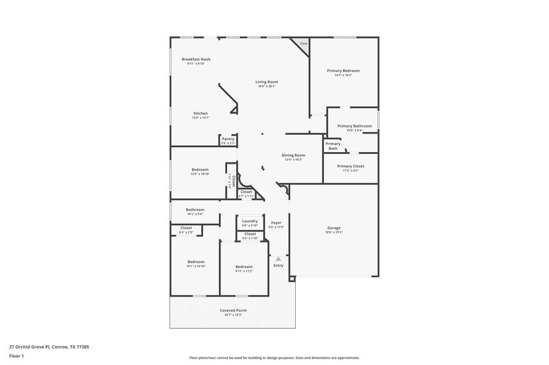 2,125/Mo, 27 Orchid Grove Pl The Woodlands, TX 77385 Floorplan View