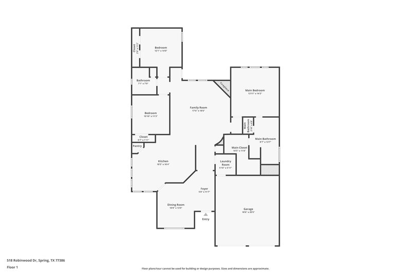 2,340/Mo, 518 Robinwood Dr Spring, TX 77386 Floor Plan View