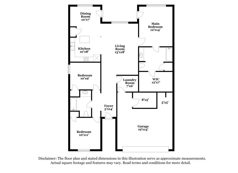 1,795/Mo, 5719 Rocky Trail Dr Kingwood, TX 77339 Floor Plan View