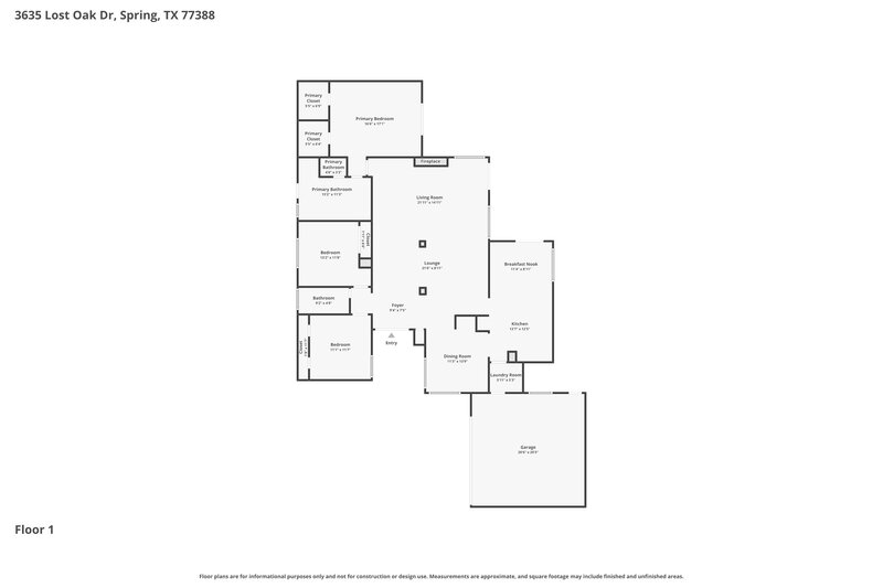 2,035/Mo, 3635 Lost Oak Dr Spring, TX 77388 Floor Plan View