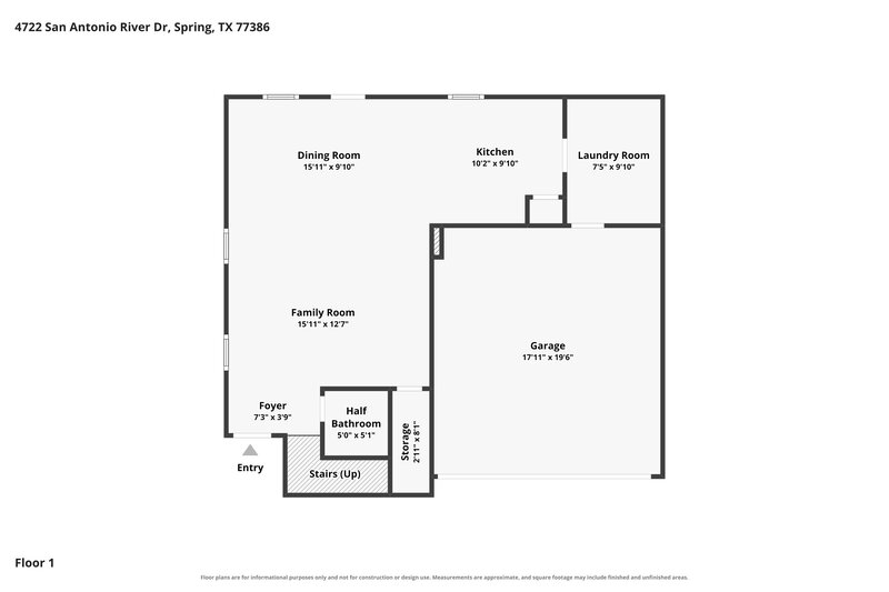 1,825/Mo, 4722 San Antonio River Dr Spring, TX 77386 Floor Plan View