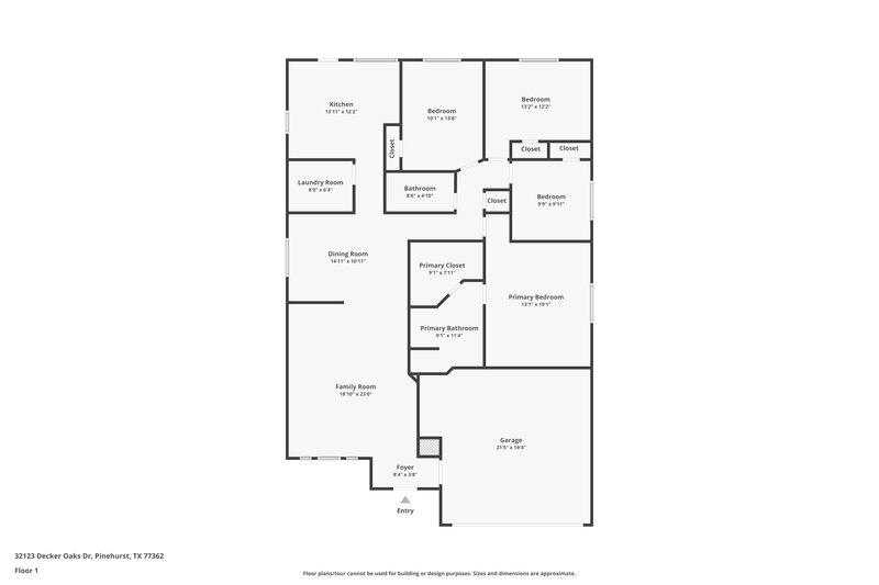 1,820/Mo, 32123 Decker Oaks Dr Pinehurst, TX 77362 Floor Plan View