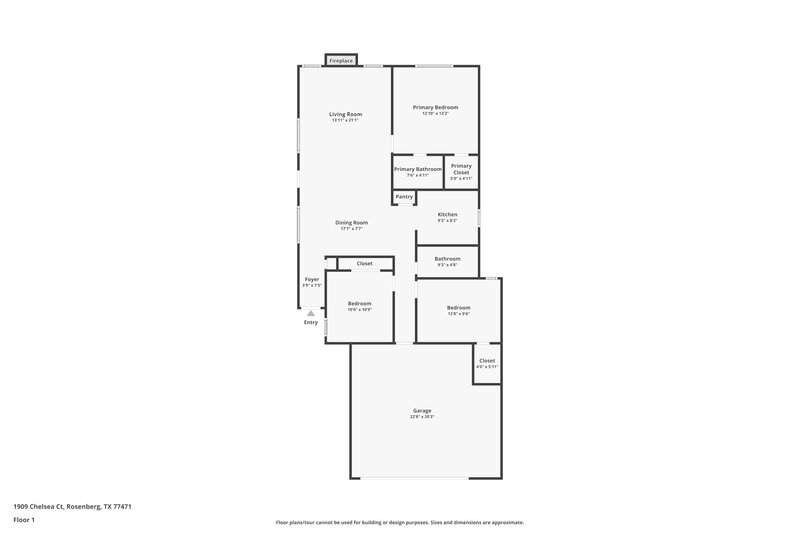 1,545/Mo, 1909 Chelsea Ct Rosenberg, TX 77471 Floor Plan View
