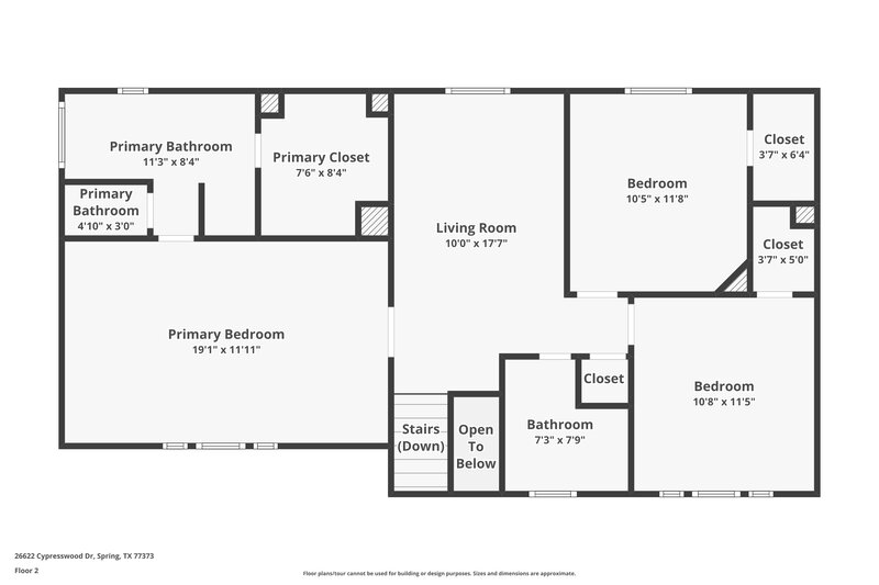 1,610/Mo, 26622 Cypresswood Drive Spring, TX 77373 Floor Plan View 2