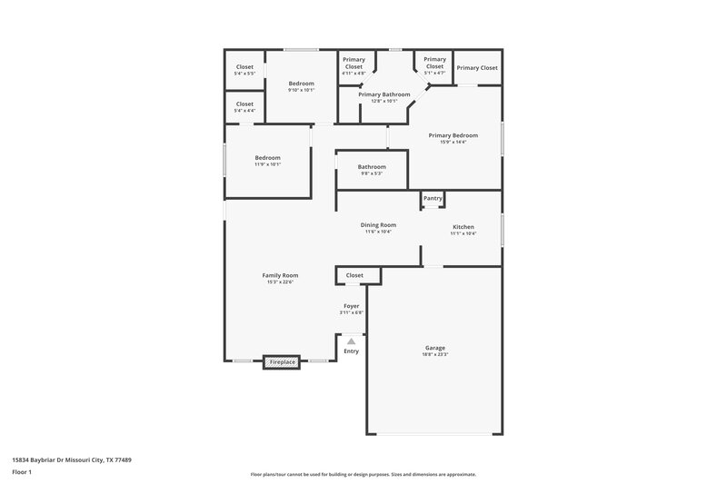 1,770/Mo, 15834 Baybriar Drive Missouri City, TX 77489 Floor Plan View