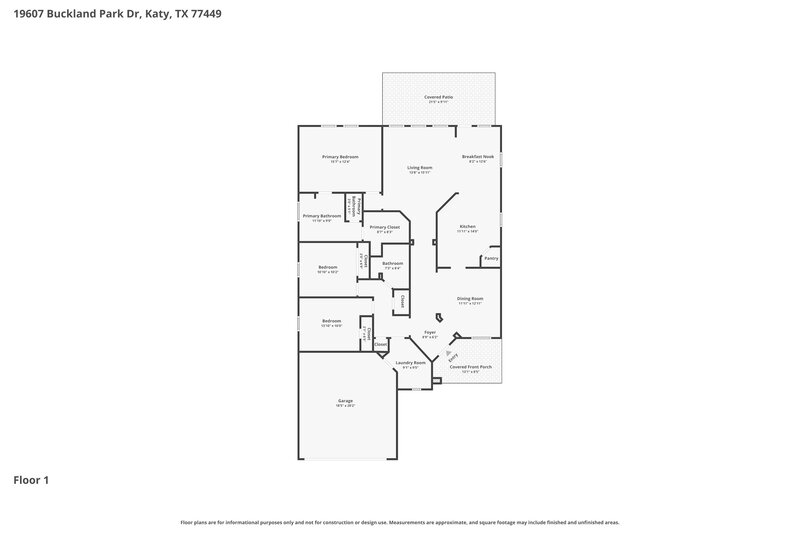 2,010/Mo, 19607 Buckland Park Drive Katy, TX 77449 Floor Plan View
