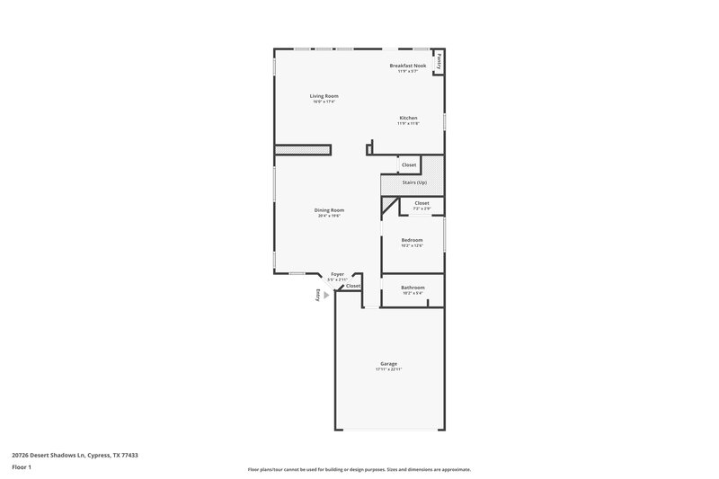 1,720/Mo, 20726 Desert Shadows Lane Cypress, TX 77433 Floor Plan View