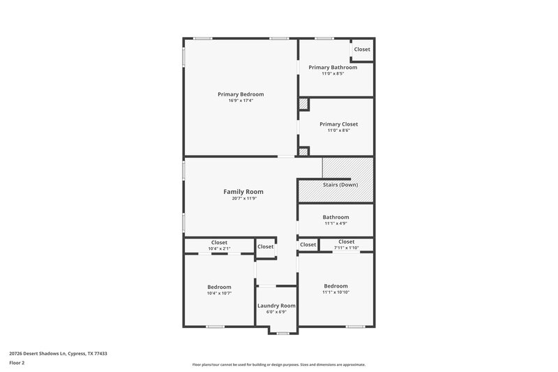 1,720/Mo, 20726 Desert Shadows Lane Cypress, TX 77433 Floor Plan View 2
