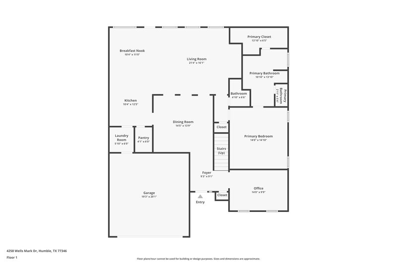 2,195/Mo, 4258 Wells Mark Drive Humble, TX 77346 Floor Plan View