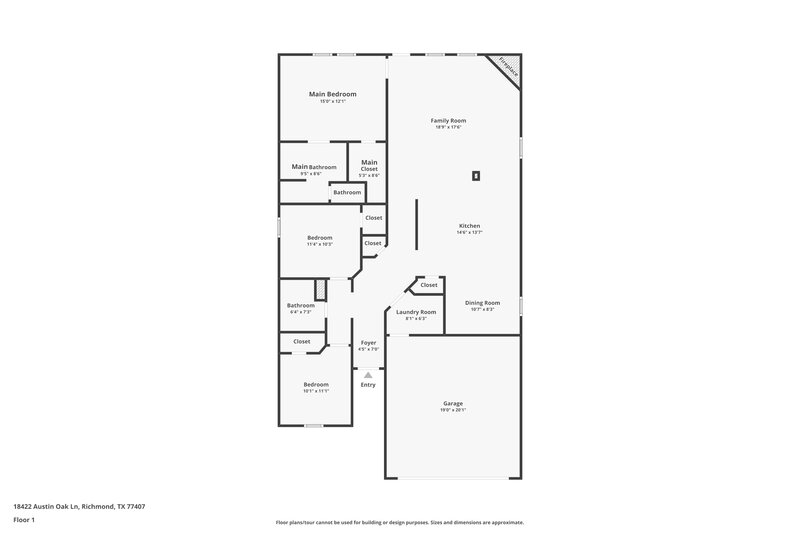1,730/Mo, 18422 Austin Oak Lane Richmond, TX 77407 Floor Plan View