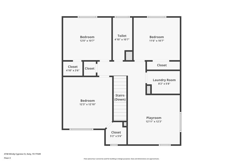 1,655/Mo, 4738 Windy Cypress Court Katy, TX 77449 Floor Plan View 2