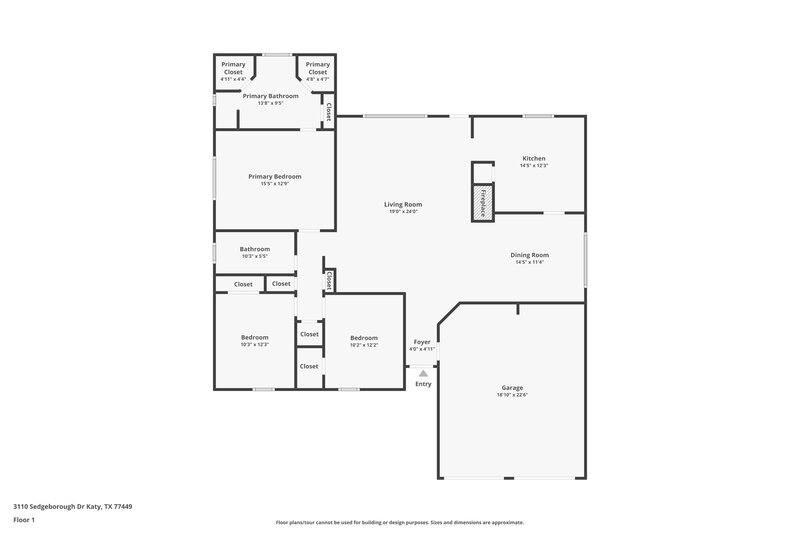 1,980/Mo, 3110 Sedgeborough Dr Katy, TX 77449 Floor Plan View