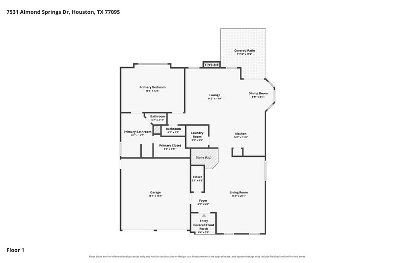 2,120/Mo, 7531 Almond Springs Drive Houston, TX 77095 Floorplan View