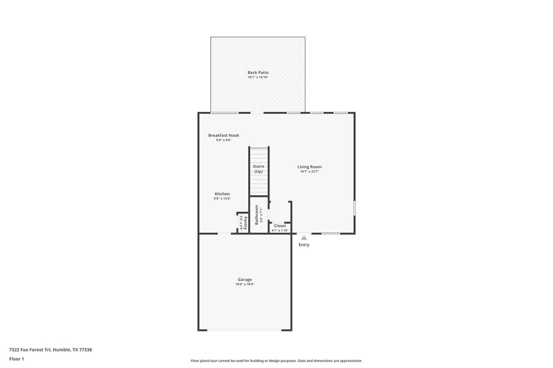 1,830/Mo, 7322 Fox Forest Trail Humble, TX 77338 Floor Plan View