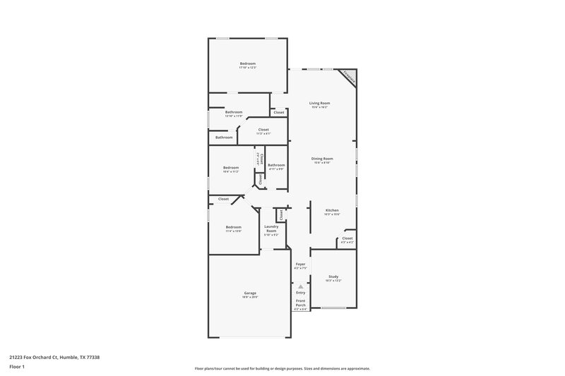1,995/Mo, 21223 Fox Orchard Ct Humble, TX 77338 Floor Plan View