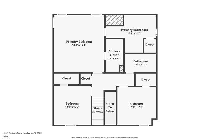 1,720/Mo, 18427 Westgate Pasture Lane Cypress, TX 77433 Floor Plan View 2
