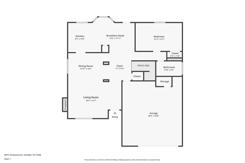 1,715/Mo, 18711 Droitwich Dr Humble, TX 77346 Floor Plan View