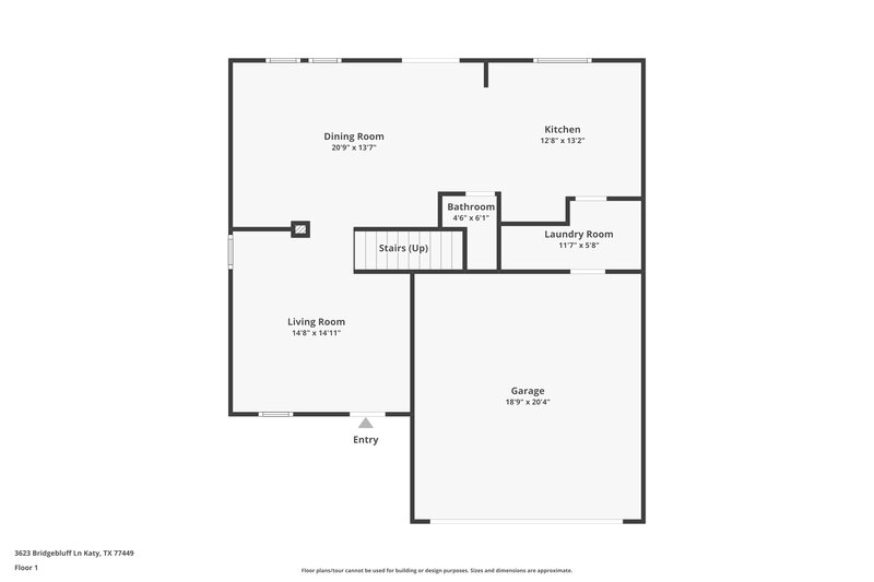 1,980/Mo, 3623 Bridgebluff Lane Katy, TX 77449 Floor Plan View