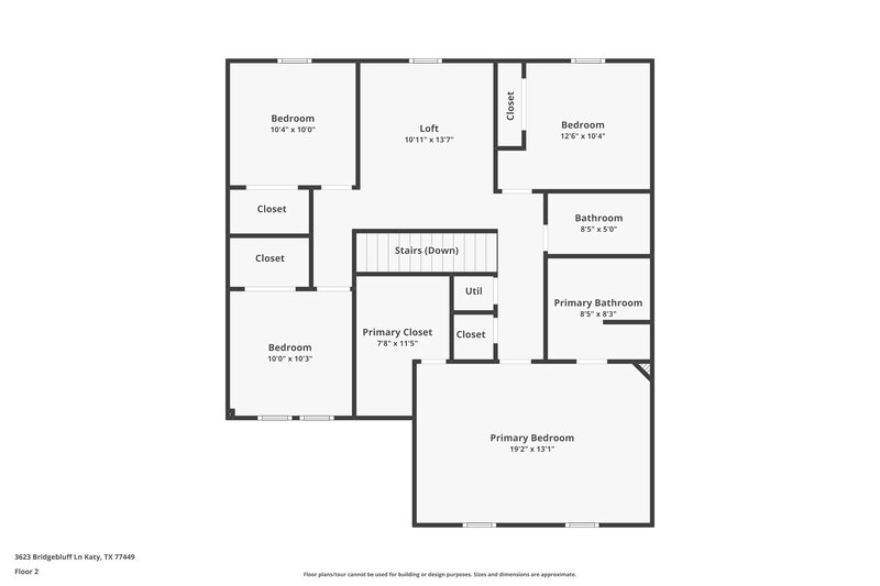 1,980/Mo, 3623 Bridgebluff Lane Katy, TX 77449 Floor Plan View 2