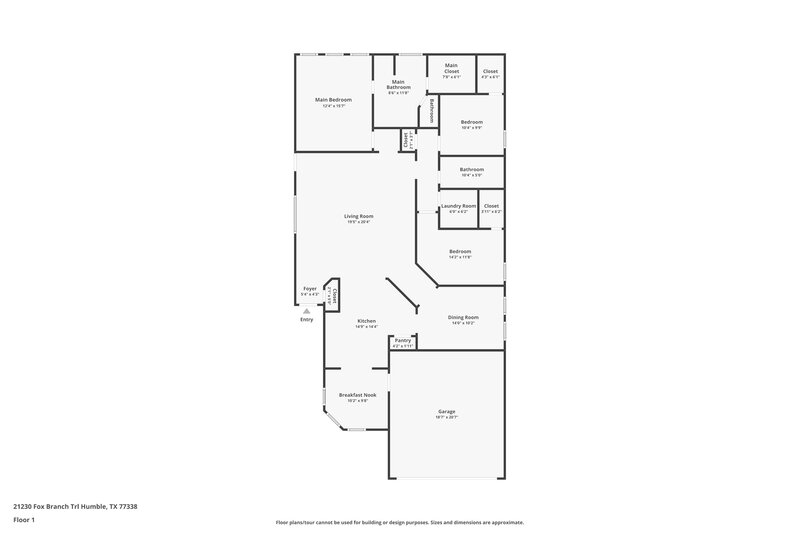 1,960/Mo, 21230 Fox Branch Trail Humble, TX 77338 Floor Plan View
