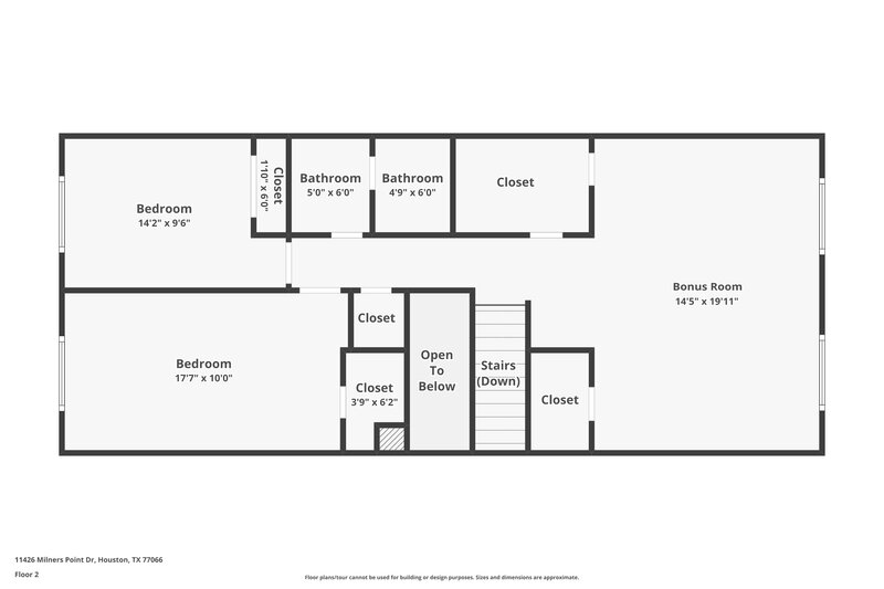1,690/Mo, 11426 Milners Point Drive Houston, TX 77066 Floor Plan View 2