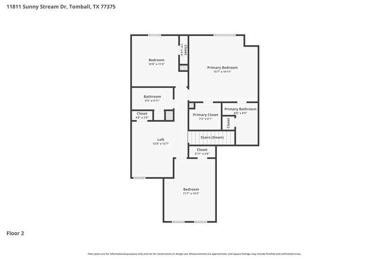 1,745/Mo, 11811 Sunny Stream Drive Tomball, TX 77375 Floor Plan View