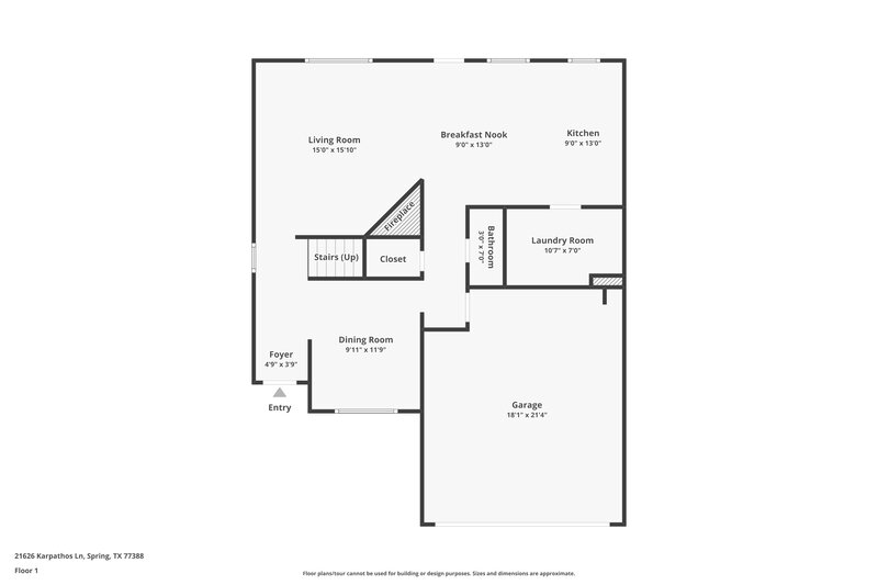 1,745/Mo, 21626 Karpathos Lane Spring, TX 77388 Floor Plan View 2