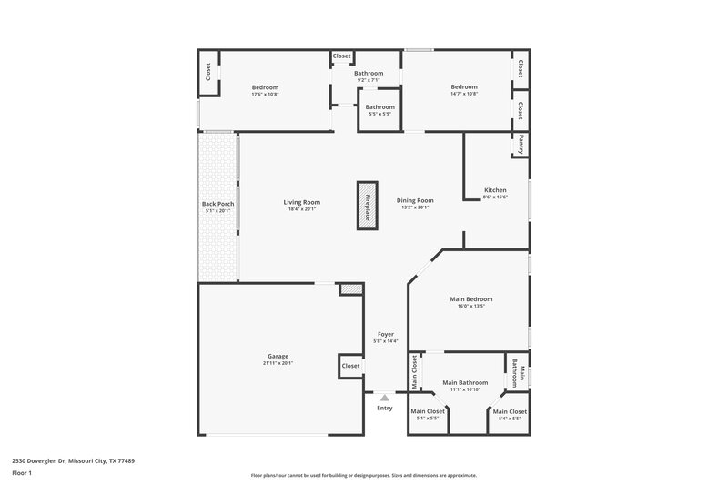 1,895/Mo, 2530 Doverglen Dr Missouri City, TX 77489 Floorplan View