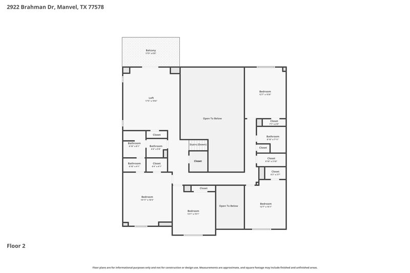 3,980/Mo, 2922 Brahman Dr Manvel, TX 77578 Floor Plan View 2